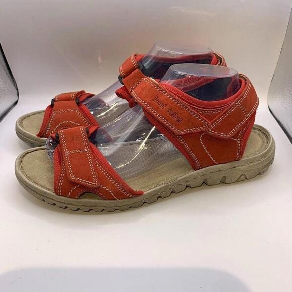 Josef Seibel Lucia 15 Womens Nubuck Leather Strappy Sandals In Red Size 11 - Picture 3 of 10